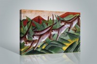 Franz Marc - Affenfries Expressionismus Poster Leinwand-Druck (120x80cm) #57096