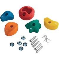 5er Set Klettersteine klein 86x86 mm, bunt, Spielturm Spielhaus, inkl. Schrauben