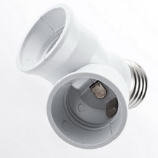 E27 to 2 E27 LED halogen Y Shape Light Lamp Bulb Splitter Adapter Converter QW