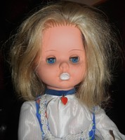 Puppe DDR ca. 50 cm gross Sammlerstück Gummi mit Stimme mit Kleidung TOP