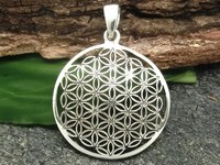 Blume des Lebens Anhänger 925 Sterling Silber Ø 2,6 cm Lebensblume Mandala