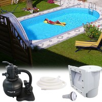 Stahlwandpool 490x300x120 Schwimmbecken Swimming Pool Schwimmbad Metal Stahlwand