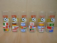 6x Fußball-Bier-Glas WM Spanien 1982 / Weltmeisterschaft,Ganser Klösch,82 /IS