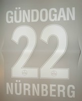 1. FC Nürnberg Gündogan 25,8 cm FCN Flock / Beflockung für Trikot Spielertrikot