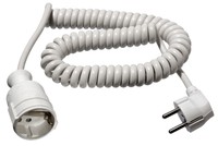 AS Schwabe Schutzkontakt Spiralleitung weiß Verlängerungskabel Spiralkabel neu
