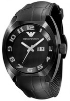 Emporio Armani Uhr AR5844 Herren Kautschuk Armbanduhr Datumsanzeige Neu