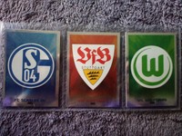 Match Attax 2009/10, 3 Clubkarten/Wappen,Schalke-Stuttgart-Wolfsburg , guter Zus