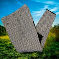 Reithose Covalliero, hellblau-blau kariert, Vollbesatz Stiefelreithose, Gr. 42