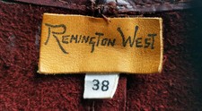 Vintage 1960s Remington West Men's Leather Vest w/Buffalo Nickel Buttons size 38