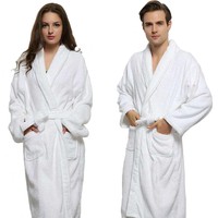 Unisex 100% Cotton Terry Towelling Shawl Collar Bath robe Dressing Gown SPA robe