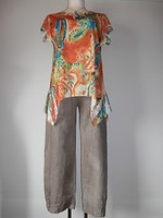 Hose Gr. 36 - 44  Lino Designer Neu Leinen Sand Beige Taupe Gummizug Taschen 