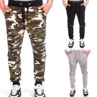 BS7 Herren Jogginghose Sporthose Trainingshose gesteppt mit Reißverschluss NEu