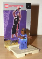 KARL MALONE - Lego Sports Basketball NBA Utah Jazz Figur, Platte + Karte alt rar
