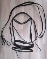 Trense englisch Kombiniert schwarz WB Ringstirnband