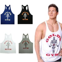 Mens Y-Back T-Back Racerback Bodybuilding Stringer Tank Tops Muscle Gym Neu