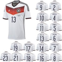 adidas DFB Deutschland Heimtrikot WM 2014 mit Spieler- und Endspielflock weiß