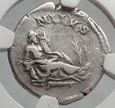 HADRIAN Travels to Egypt's NILE River 134AD Ancient Silver Roman Coin NGC i60195