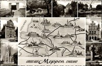 Ak Meppen Emsland Niedersachsen, Schleusenkammer, Kirche, Hünengra... - 1266142