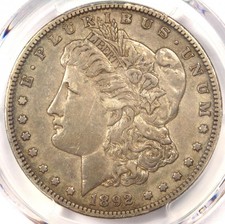 1892-S Morgan Silver Dollar $1 - Pcgs Xf40 Pq (Ef40) - Nice Look - $450 Value