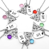 Mädchen "bff" Pizza Halskette Metall Ketten Freundschaft Schmuck Girls Necklace