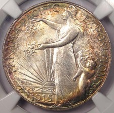 1915-S Panama Pacific Half Dollar 50C - Ngc Ms65+ Plus Grade Pq - $2,400 Value