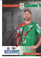 Autogrammkarte AK signiert signed SC Magdeburg FABIAN VAN OLPHEN