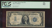 Ac 1934 $1 Silver Certificate *star* Pcgs 12 Fr 1606 *-A block