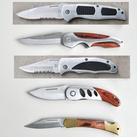 Messer Taschenmesser Klappmesser Einhandmesser Alu Edelstahl Holz Jagdmesser NEU