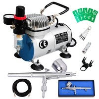 Voilamart Airbrush Kompressor Komplett Set Airbrushpistole Zubehör für Nailart