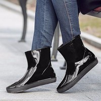 REGENSTIEFEL SCHWARZ GUMMISTIEFEL GEFÜTTERT FRAU SCHUHE  MODERN THERMO IC- 24-2