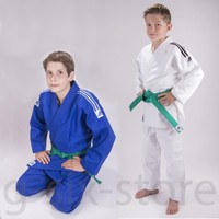 adidas Kinder J350 Club Gi Judoanzug weiß blau +weißer Gurt Gr. 110-160 Ju-Jutsu