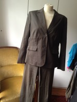 Yessica Damen Anzug Gr 46 oliv- schwarz gestreift - ganz prima! Baumwollmischung