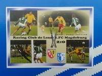 1 x Karte 1977 UEFA CUP Racing Lens - 1.FC Magdeburg - DDR Fußball - TOP !!!!!!!