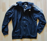 ADIDAS Essentials 3 Stripes Sweatjacke Gr XL NEU Schwarz Hoodie Freece Sweat
