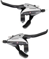 Shimano Schalthebel / Bremshebel ST-EF65 Set 3x7-fach silber re u. li inkl. Zug