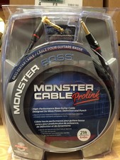 NEW Monster M-Bass2 21A 21 Foot Angled 1/4" Bass Instrument Cable Cord MBASS