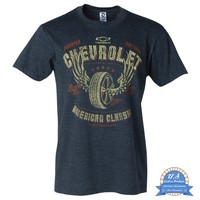 Chevrolet T-Shirt - Vintage Style - American Classic - Dunkelblau - lizensiert