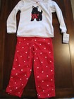 New NWT Carter Girl Red White Polka Dot Scottie Dog Fleece 2 Pc Pajamas PJs 4 