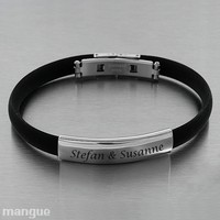 Armband Kautschuk / Edelstahl mit Gravur nach Wahl