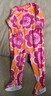 Baby Girl 18 Months Carters Footed Pjs - Orange And Purple Flowers