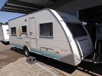 WOHNWAGEN"KNAUS EIFELLAND TK 500"Etagenbetten,Sitzgruppe,Vorzelt,Fahrradträger