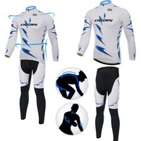 Herren Winter Thermo Fleece Fahrrad Jacke Shirt Fahrradtrikot & Fahrradhose Set 