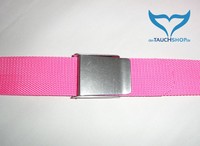Gürtel Bleigurt 1,4 m pink Bleigurtschnalle Schnalle Edelstahl INOX breit NEU  