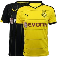 Puma BVB Borussia Dortmund 2016 Kinder Trikot Home / Away Shirt schwarz gelb NEU