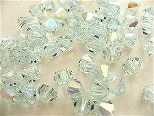 12 Light Azore Ab Swarovski Crystal Beads Bicone 5328 6mm