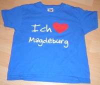 1. FC Magdeburg   -   T-Shirt  -  Ich liebe Magdeburg  -  Größe : 104 !