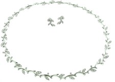 TIFFANY & CO  PLATINUM  DIAMOND  GARLAND  NECKLACE  &  EARRINGS  SET