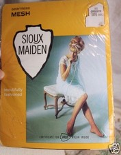 vtg Sioux Maiden Stockings Nip 100% Nylon Seamless Micro Mesh 10 1/2 Med