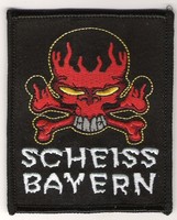 Anti Bayern Aufnäher "Scheiss" Kutte Weste Fan Patch Block Kurve + neu +