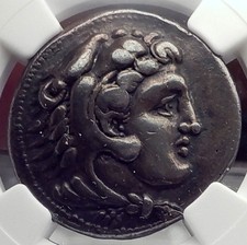 ALEXANDER III the GREAT Lifetime Issue TETRADRACHM Silver Greek Coin NGC i58225